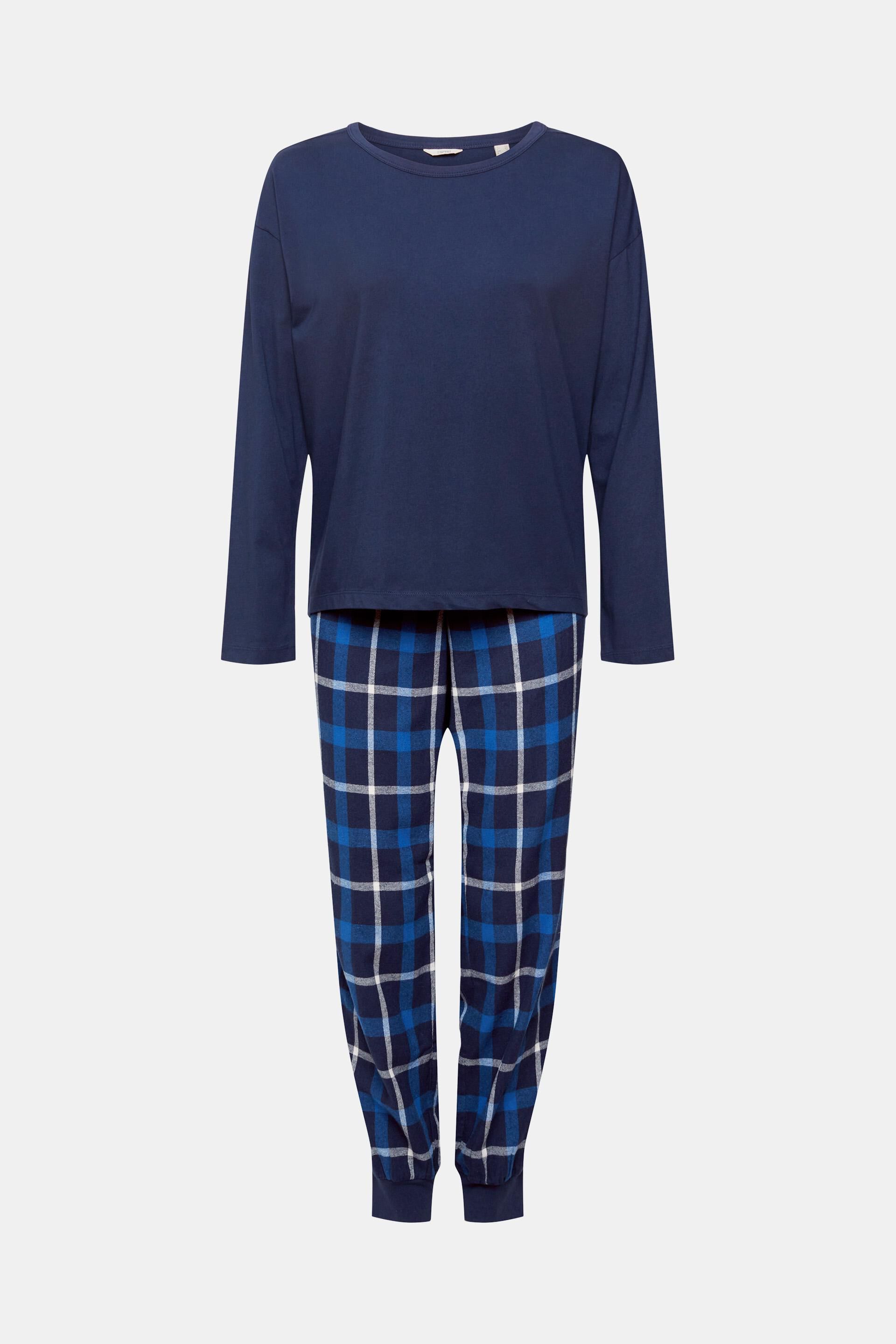 Dames Kleding voor voor Nachtmode voor Pyjamas Esprit Shirt Met Lange Mouwen Met College-print 104ee1k002 in het Grijs 