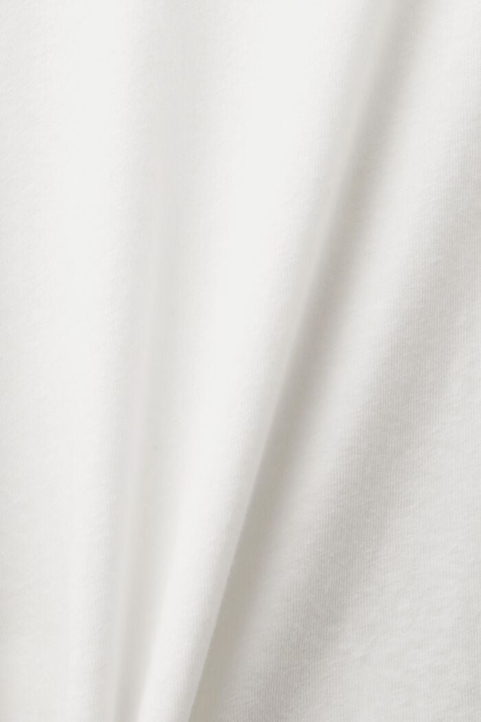 T-shirt van katoen en linnen, OFF WHITE, detail image number 4