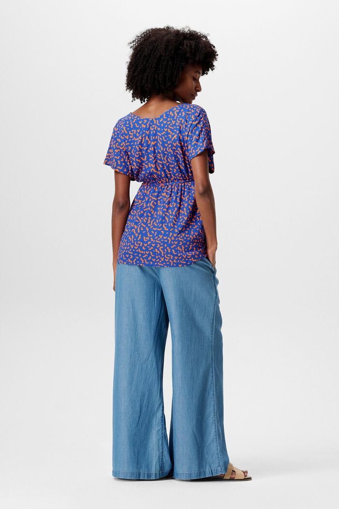 MATERNITY blouse met print en V-hals, ELECTRIC BLUE, detail image number 4