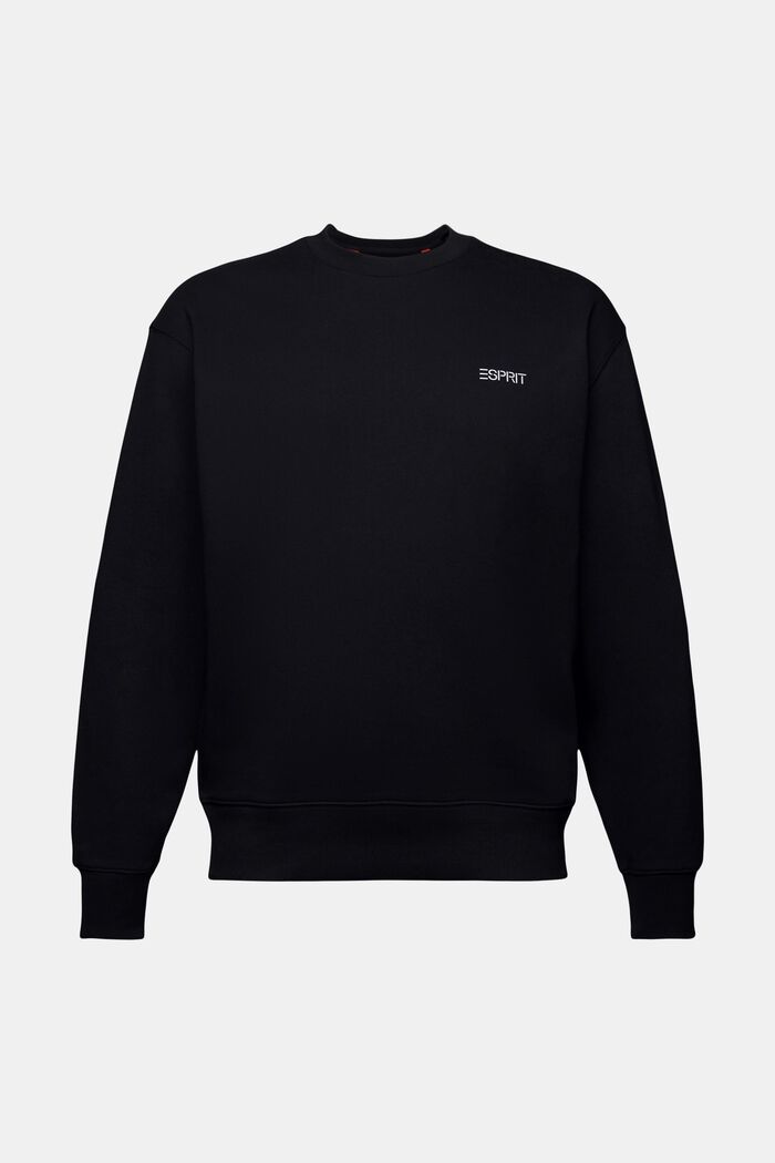 Uniseks fleece sweatshirt met logo, BLACK, detail image number 7