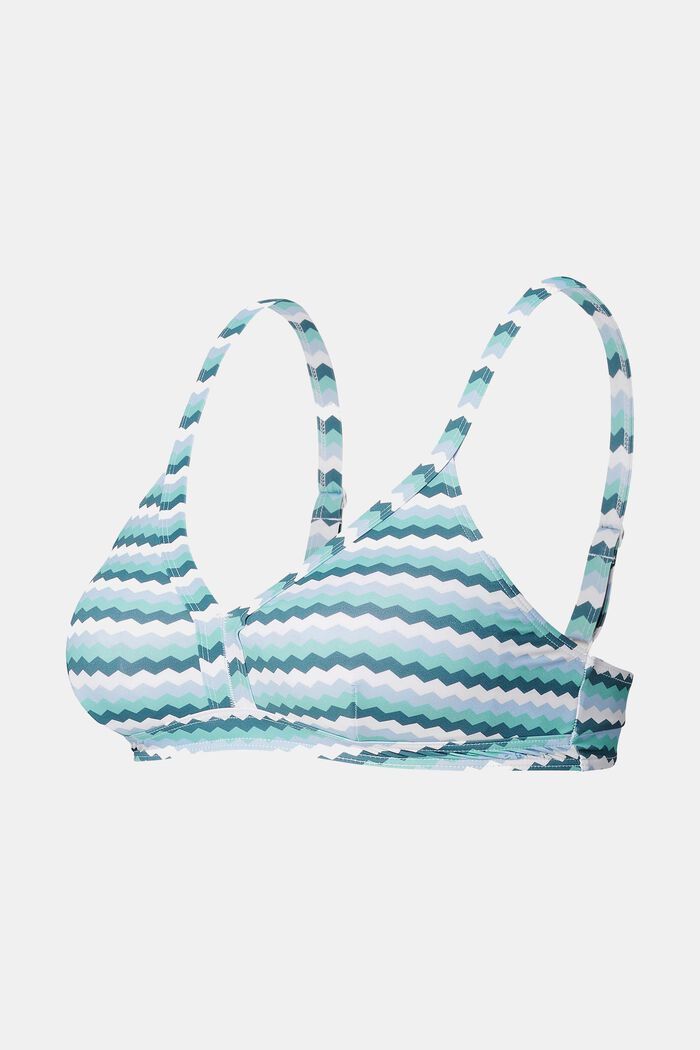 Gewatteerde bikinitop met zigzagprint, LIGHT BLUE, detail image number 0
