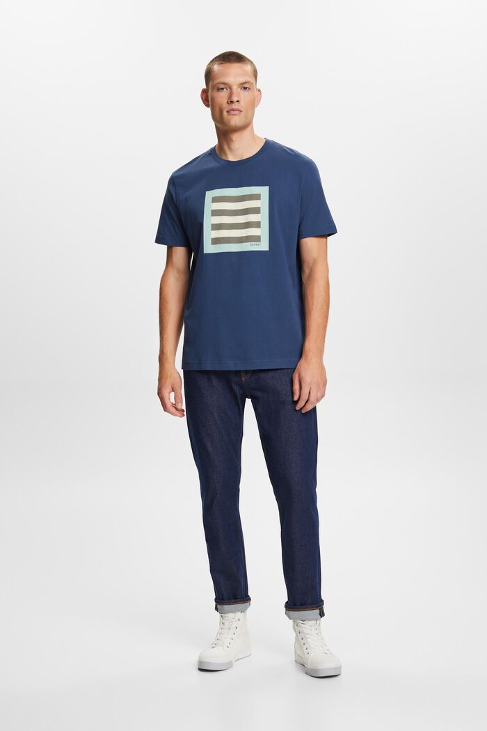 Grafisch T-shirt van katoen-jersey, GREY BLUE, detail image number 1