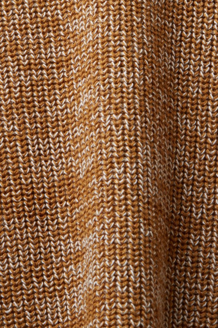 Ribgebreide trui met opstaande kraag, CAMEL, detail image number 5