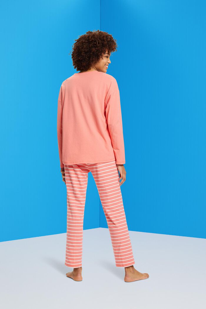 Lange jersey pyjama, CORAL, detail image number 2
