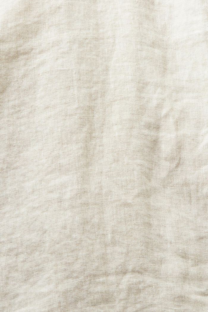 Linnen midi-shirtjurk met riem, BEIGE, detail image number 5