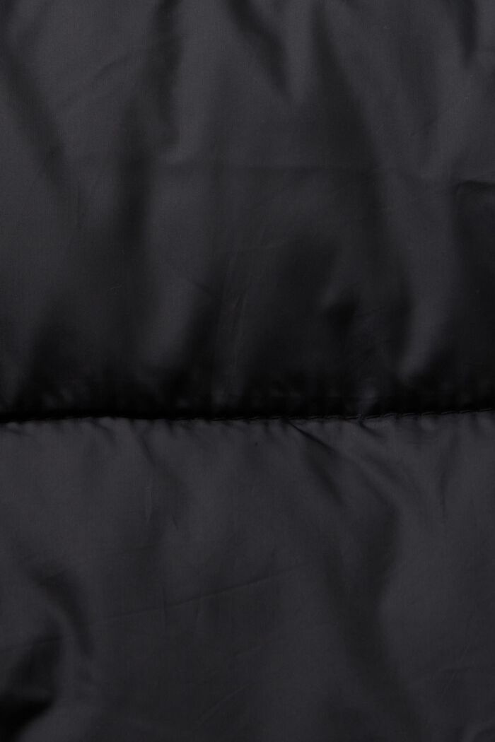 Gerecycled: gewatteerde mantel met capuchon, BLACK, detail image number 5