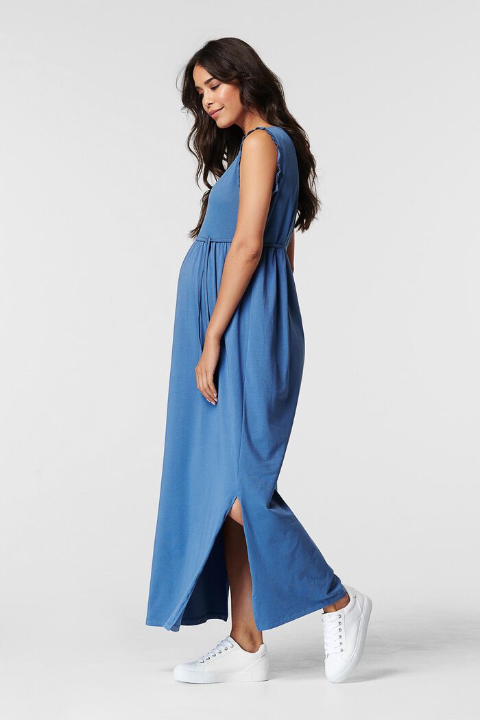 Maxi-jurk van organic cotton, SMOKE BLUE, detail image number 2