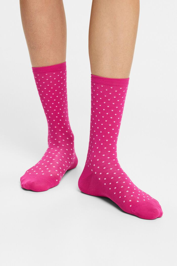 Set van 2 paar sokken met stippen, organic cotton, ROSE / PINK, detail image number 1