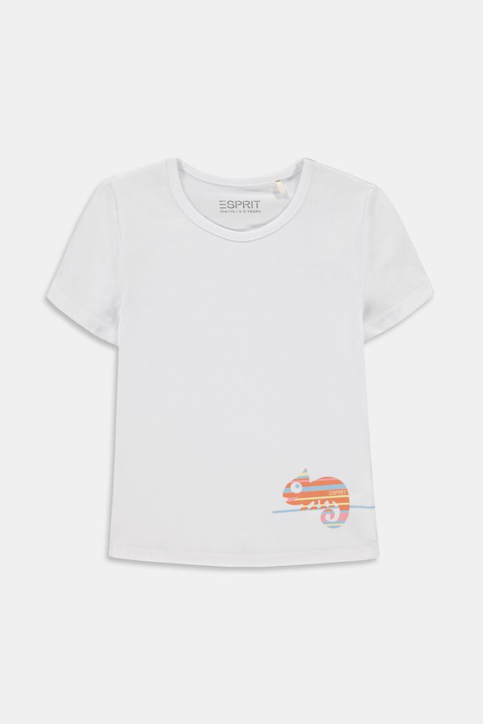 T-shirt met kameleonprint, WHITE, overview