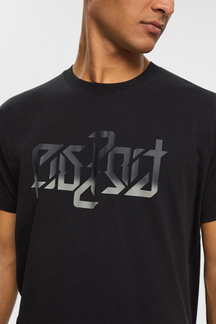 AMBIGRAM T-shirt met blokkenprint, BLACK, detail image number 1