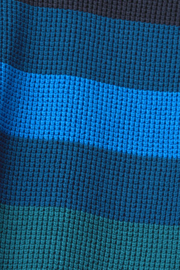 Gebreide trui met strepen, PETROL BLUE, detail image number 5