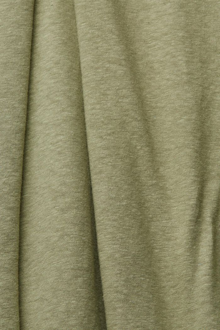 Met linnen: shirtjurk met midilengte, LIGHT KHAKI, detail image number 4