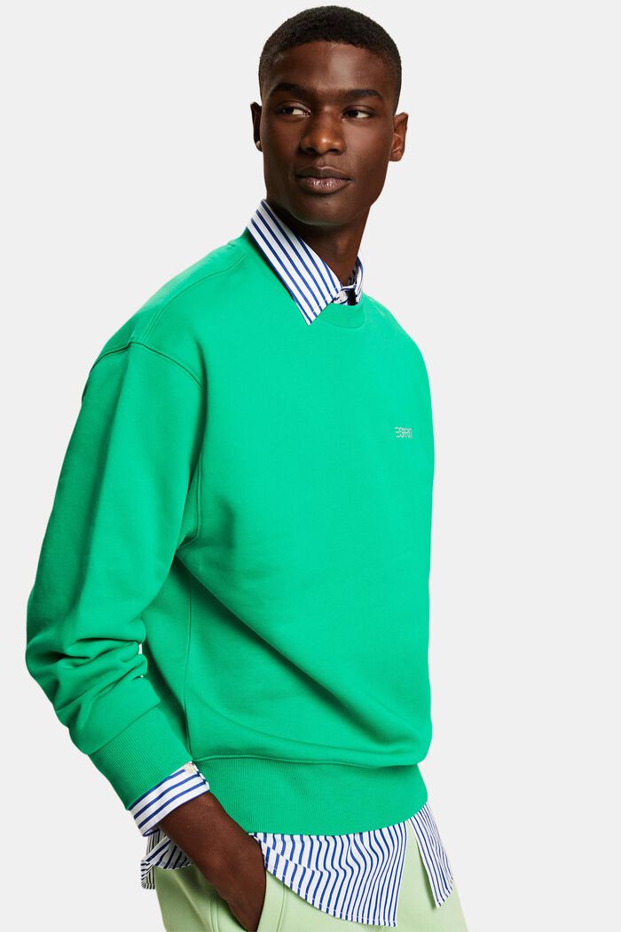 Uniseks fleece sweatshirt met logo, GREEN, detail image number 0