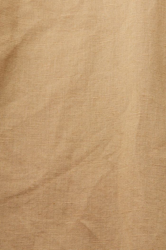 Shirt met korte mouwen van een linnen-katoenmix, BEIGE, detail image number 5