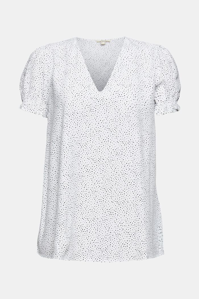 Crêpe blouse met print, LENZING™ ECOVERO™, NEW OFF WHITE, detail image number 6