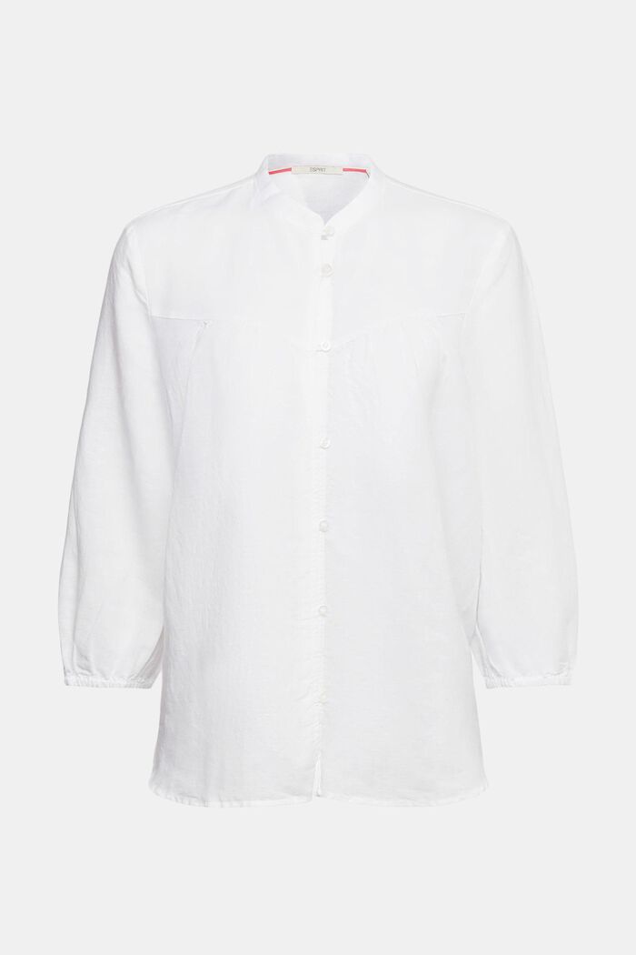 Wijde blouse van een linnenmix, WHITE, detail image number 5