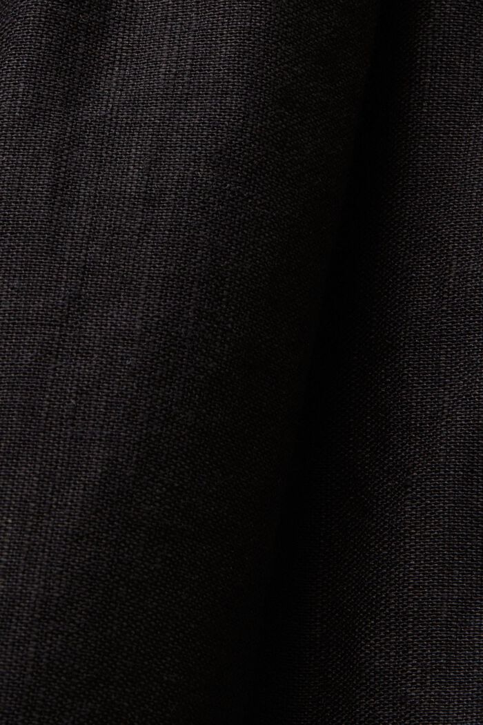Midi-jurk, mix van katoen en linnen, BLACK, detail image number 6