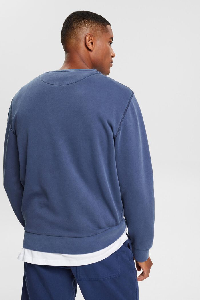 Effen sweatshirt met regular fit, NAVY, detail image number 4