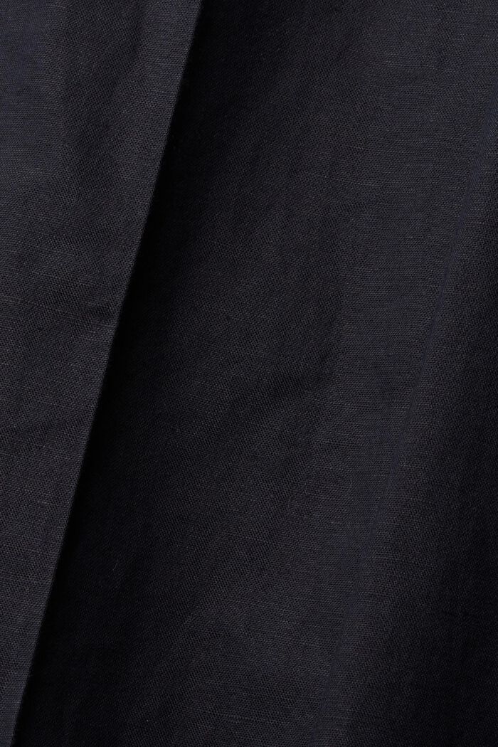 Met linnen: broek met wijde pijpen met splitten, BLACK, detail image number 7