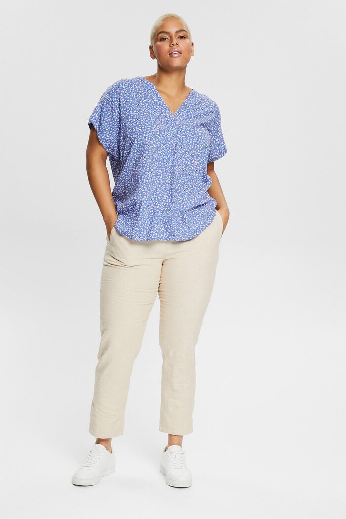 CURVY gebloemde blouse van LENZING™ ECOVERO™, LIGHT BLUE LAVENDER, detail image number 7