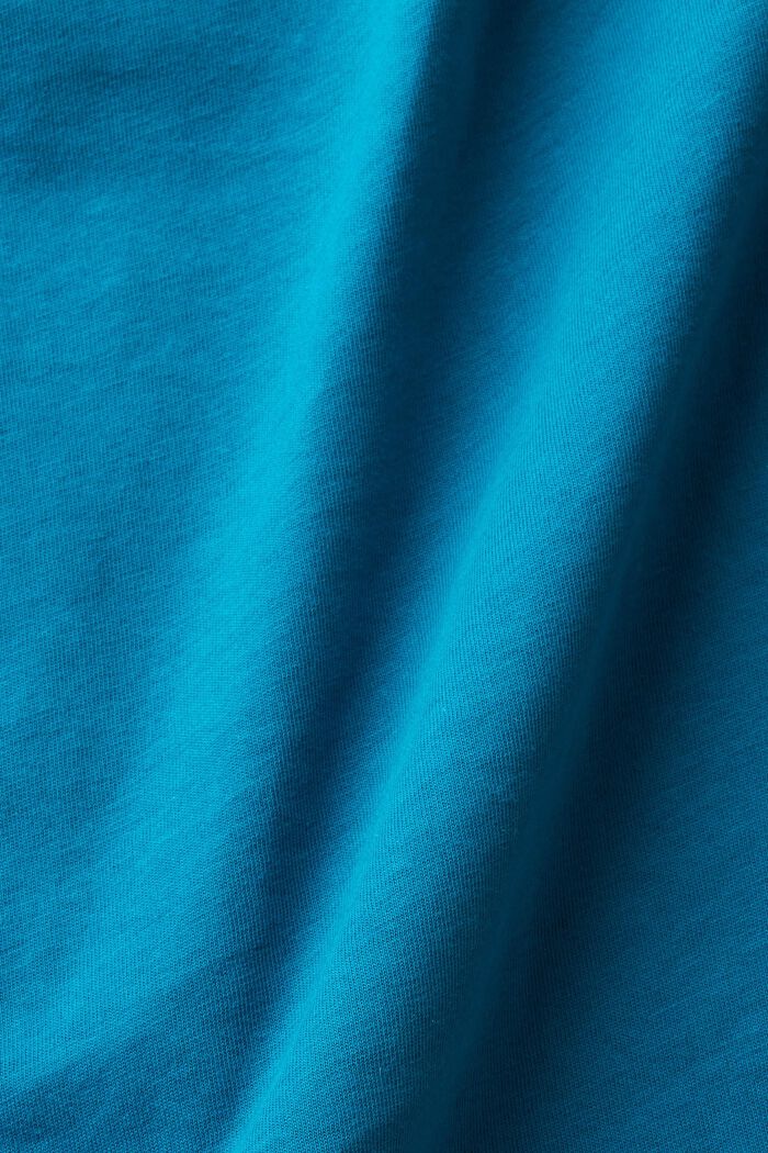 T-shirt met bloemetjesprint, TEAL BLUE, detail image number 4