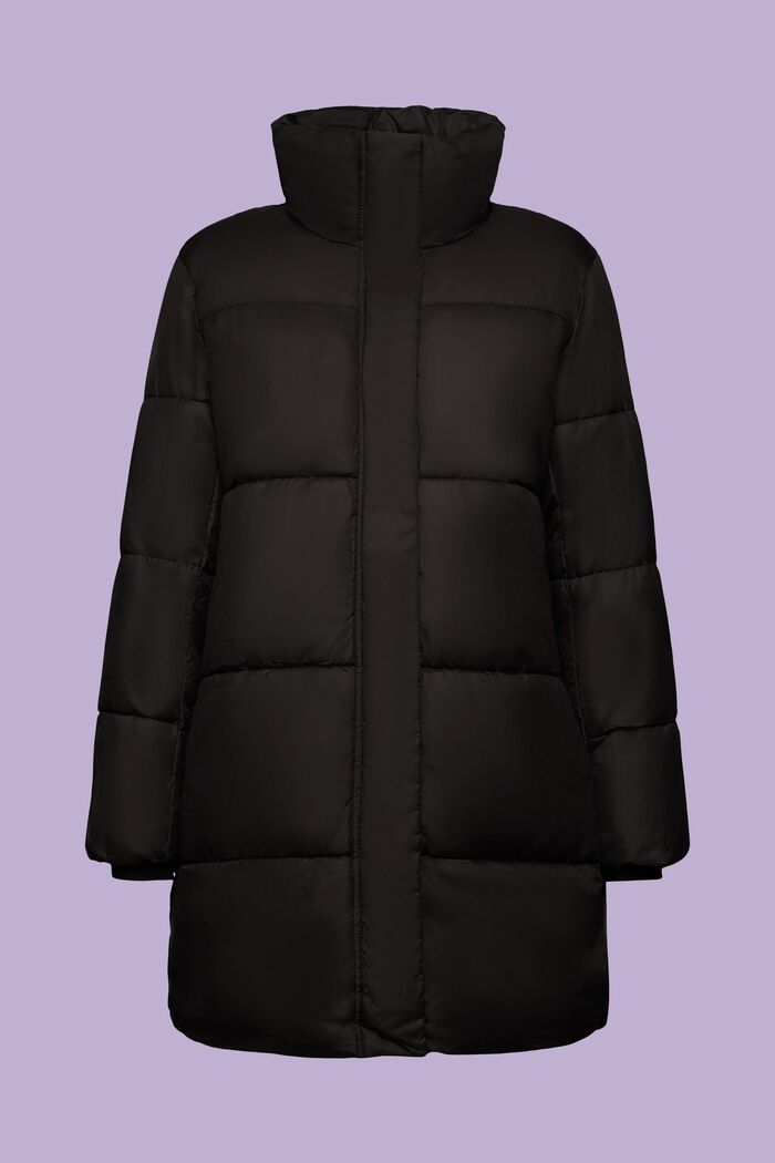 Longline, gewatteerde jas, BLACK, detail image number 6