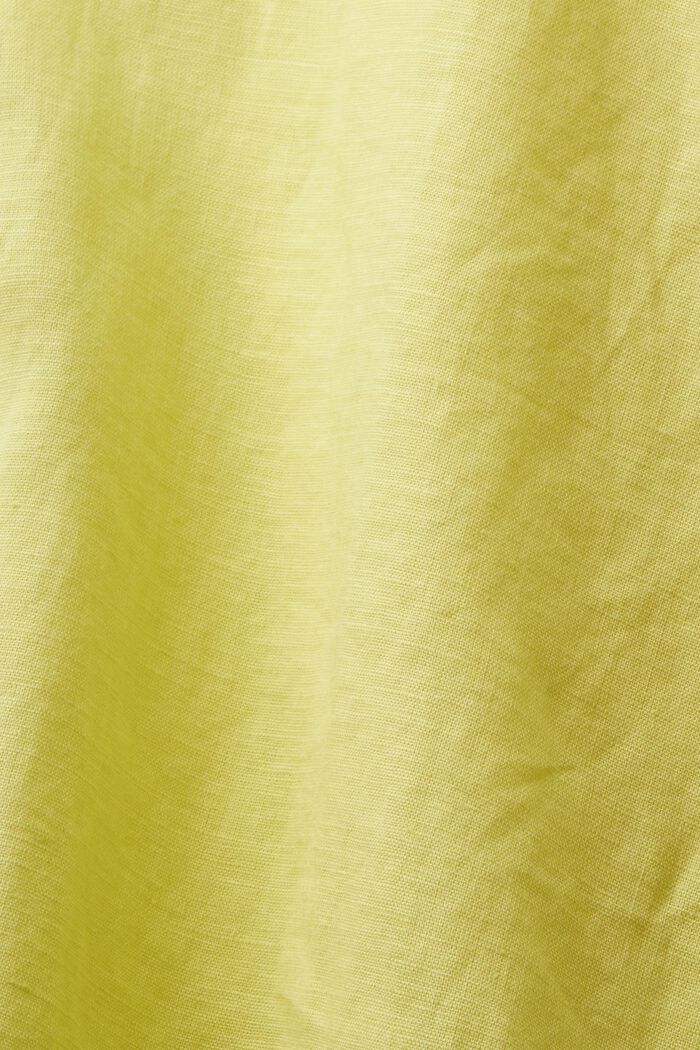 Overhemd van linnen van katoen, PASTEL YELLOW, detail image number 5