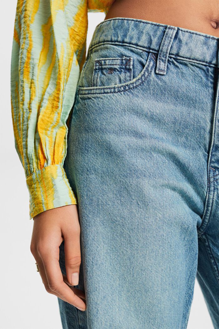 Retro loose jeans met hoge taille, BLUE LIGHT WASHED, detail image number 4