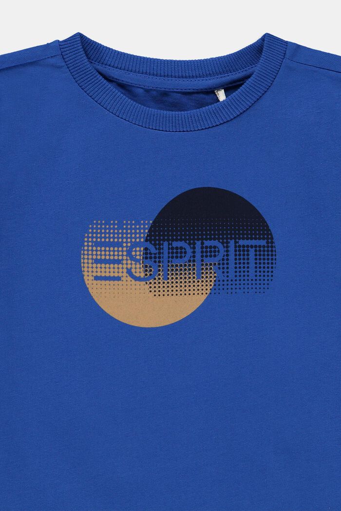 T-shirt met logoprint, 100% katoen, BLUE, detail image number 2