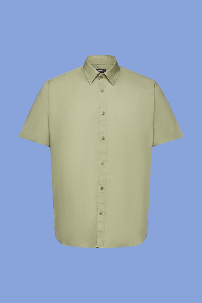 Buttondown-overhemd met korte mouwen, LIGHT KHAKI, detail image number 5