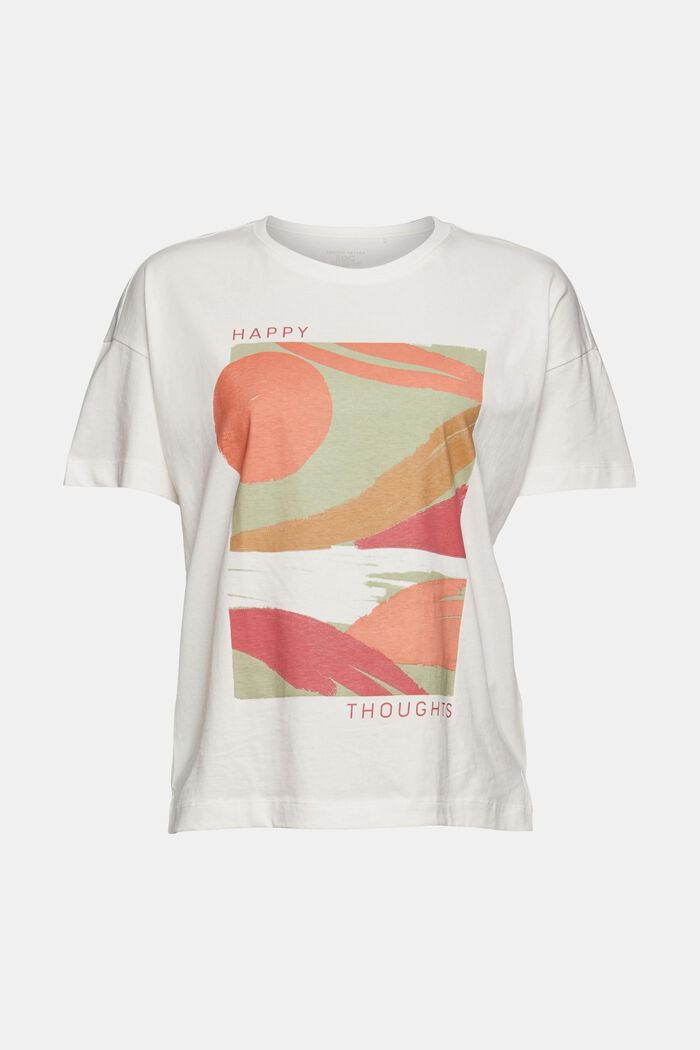 T-shirt met abstracte print en tekst, OFF WHITE, overview