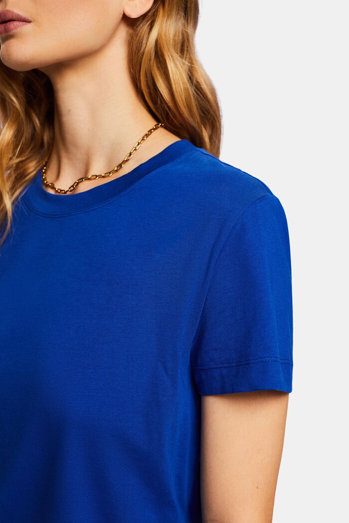 Katoenen T-shirt met ronde hals, BRIGHT BLUE, detail image number 2