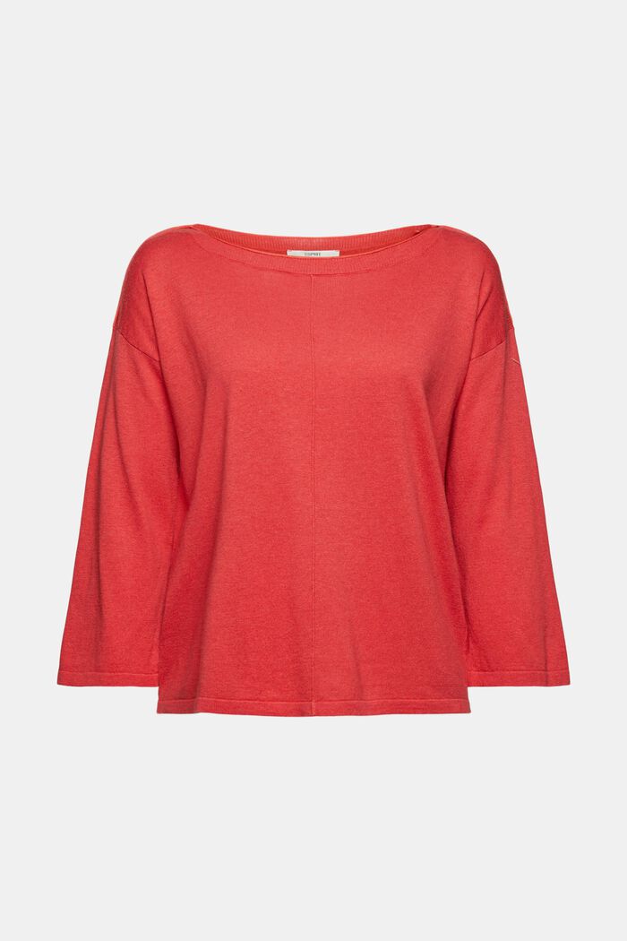 Met linnen: fijngebreide trui, RED, overview