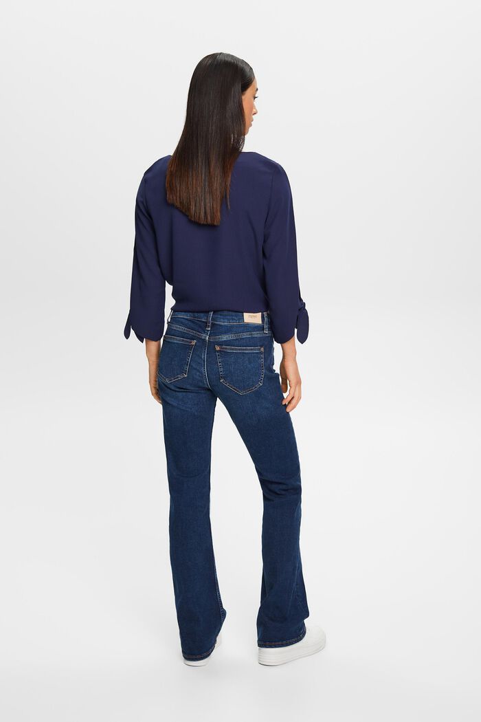 Bootcut jeans met middelhoge taille, BLUE DARK WASHED, detail image number 3