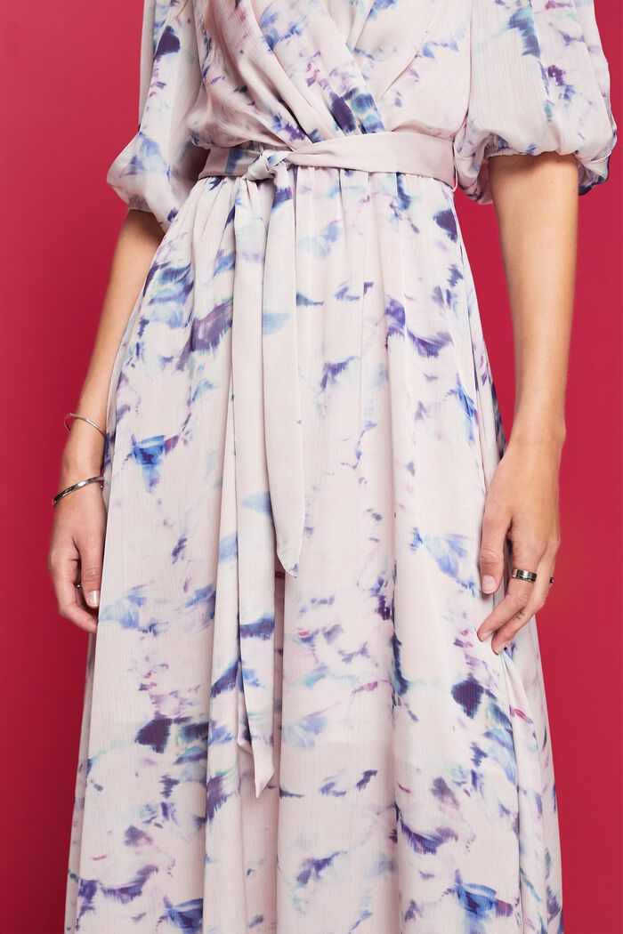 Midi-jurk met wikkeleffect, PASTEL PINK, detail image number 4