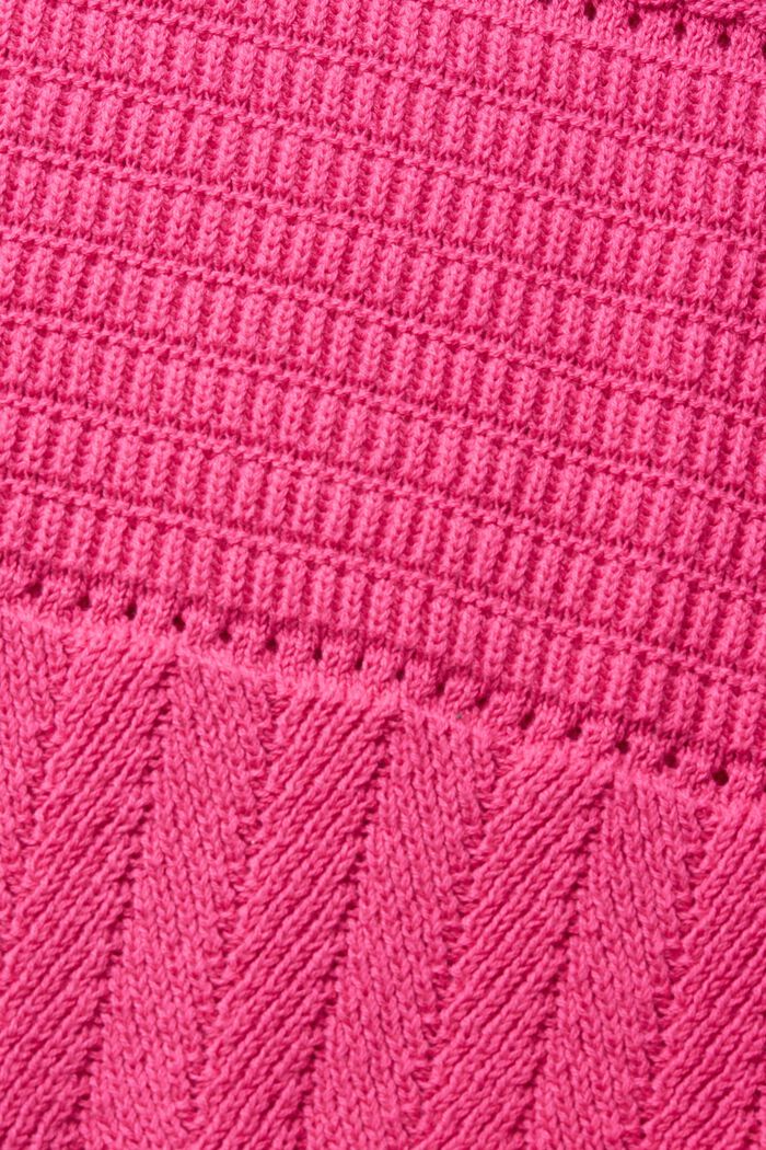 Gebreide trui met korte mouwen, PINK FUCHSIA, detail image number 4