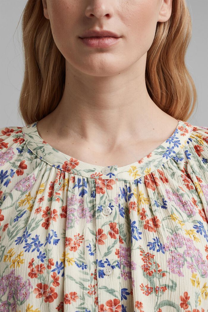 Crinkle-blouse met millefleursprint, OFF WHITE, detail image number 2
