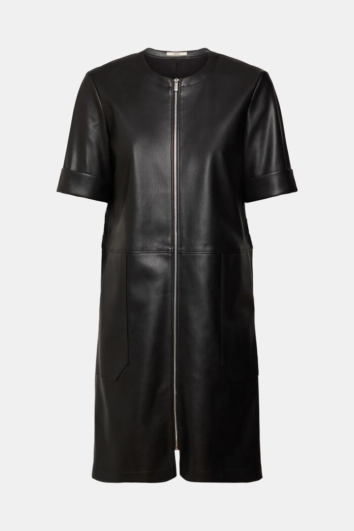 Mini-jurk van imitatieleer, BLACK, detail image number 6