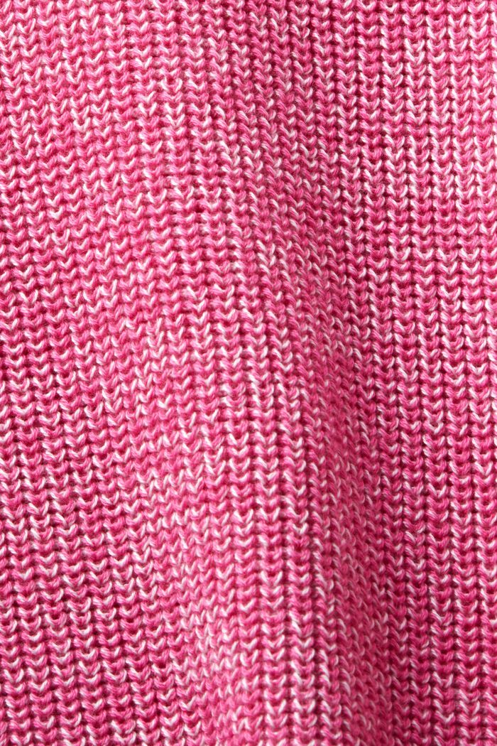 Ribgebreide trui met opstaande kraag, PINK FUCHSIA, detail image number 5