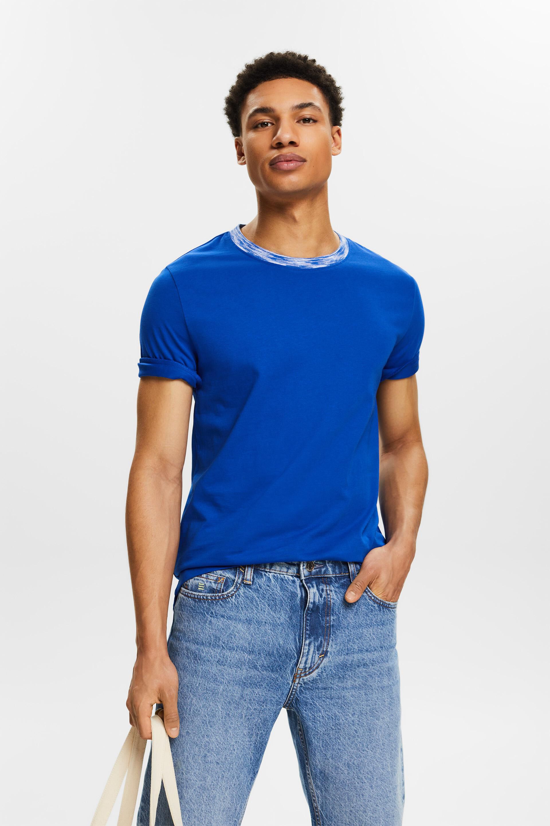 Blauw Space-dyed T-shirt
