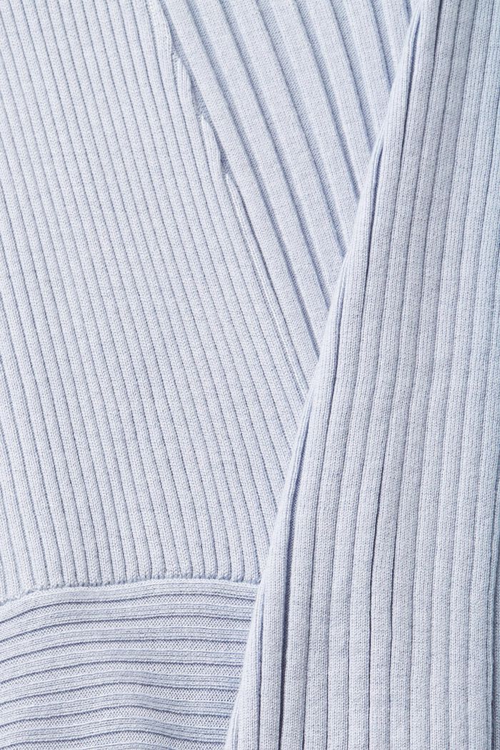 Ribgebreid vest met een asymmetrische zoom, LIGHT BLUE, detail image number 5
