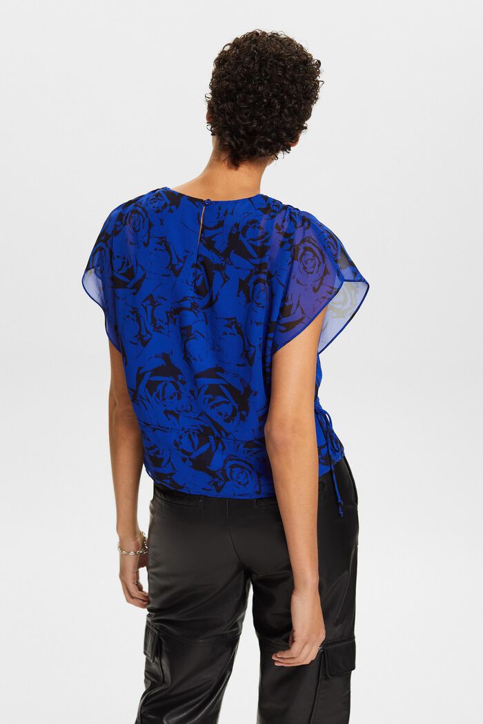 Chiffon blouse met tunnelkoord en print, BRIGHT BLUE, detail image number 2