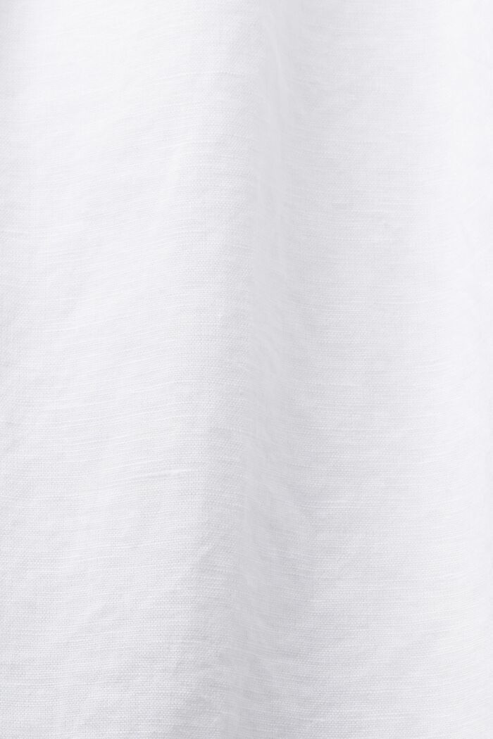 Mouwloze gesmokte blouse van linnen-katoen, WHITE, detail image number 4