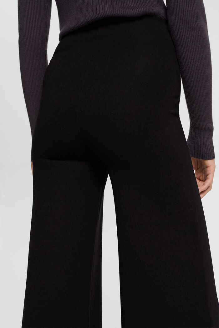 Punto broek met uitlopende pijpen, BLACK, detail image number 4