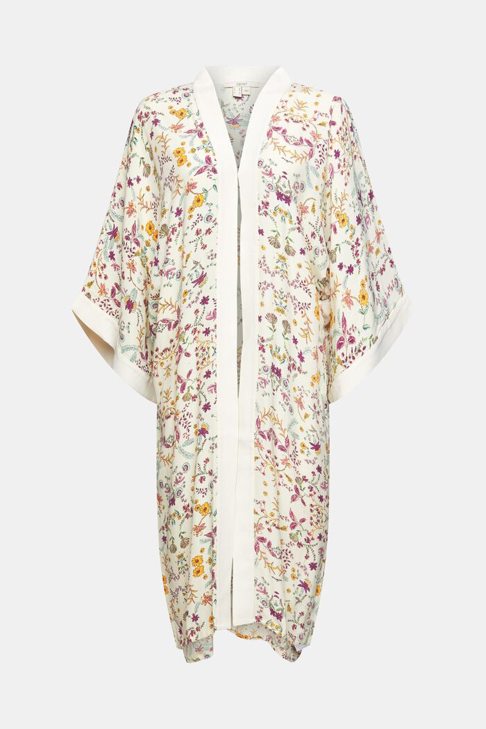 Kimono met bloemenprint, CREAM BEIGE, detail image number 0