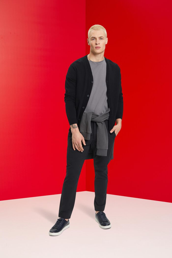 Pantalon van piqué-jersey, BLACK, detail image number 1