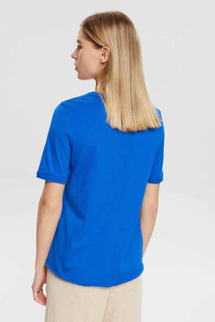 Katoenen T-shirt met hartvorming logo, BLUE, detail image number 3