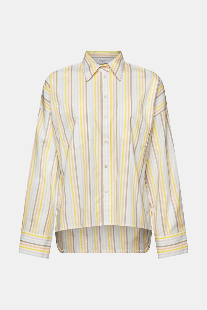 Oversized gestreept overhemd met buttondownkraag, OFF WHITE, detail image number 6