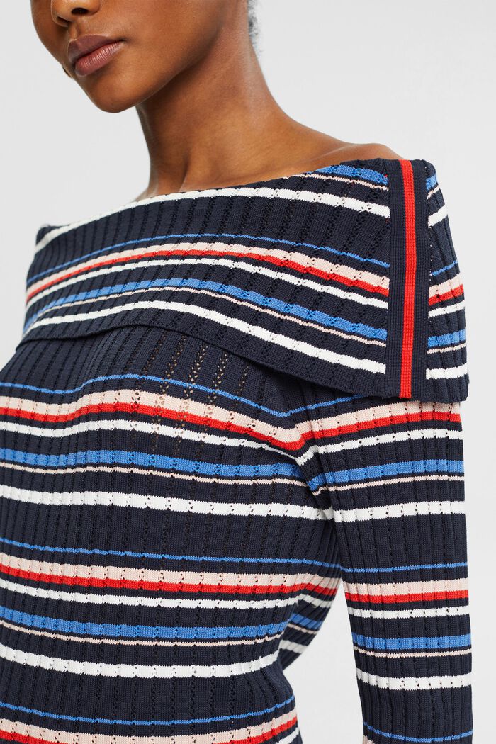 Off-the-shoulder-sweater, NEW NAVY, detail image number 4