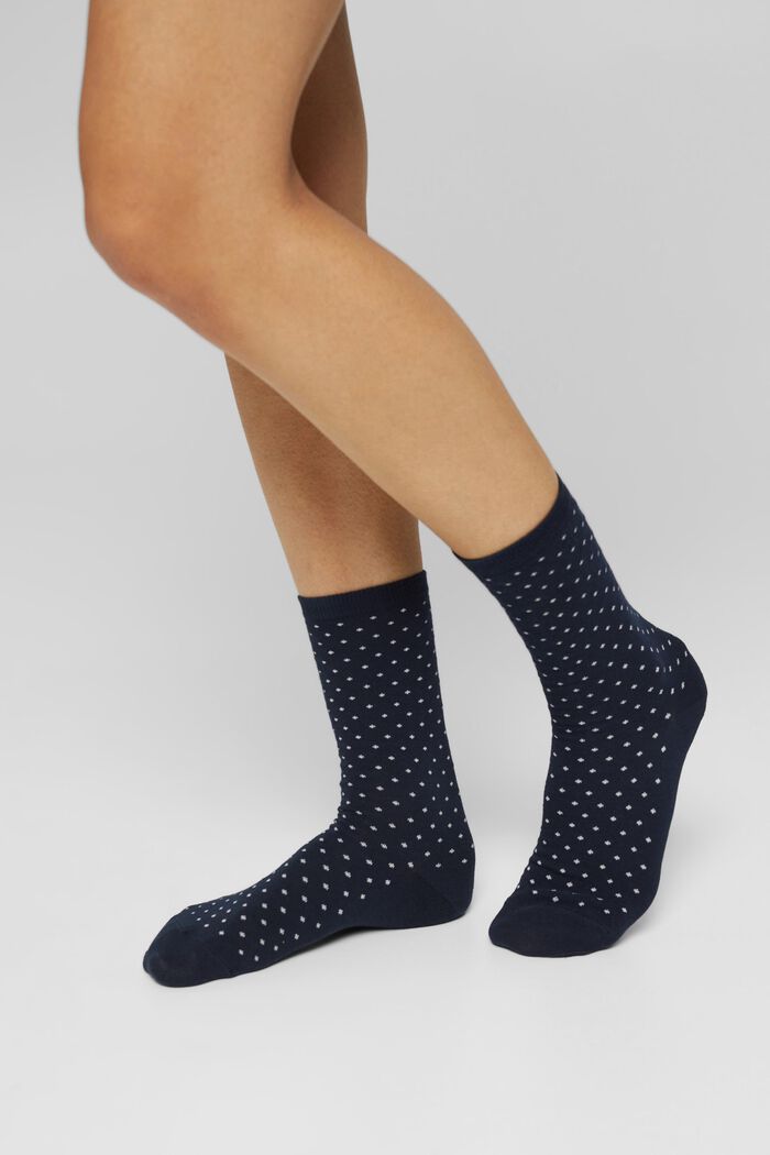 2 paar sokken van een mix met biologisch katoen, MARINE, detail image number 2